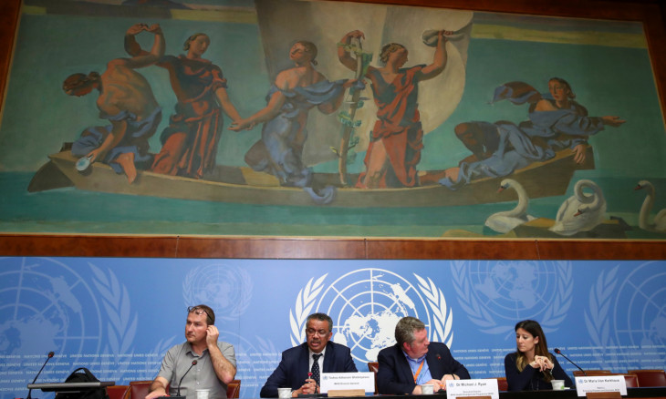 Director-General of the World Health Organization (WHO) Tedros Adhanom Ghebreyesus speaks during a news conference on the situation of the coronavirus, in Geneva