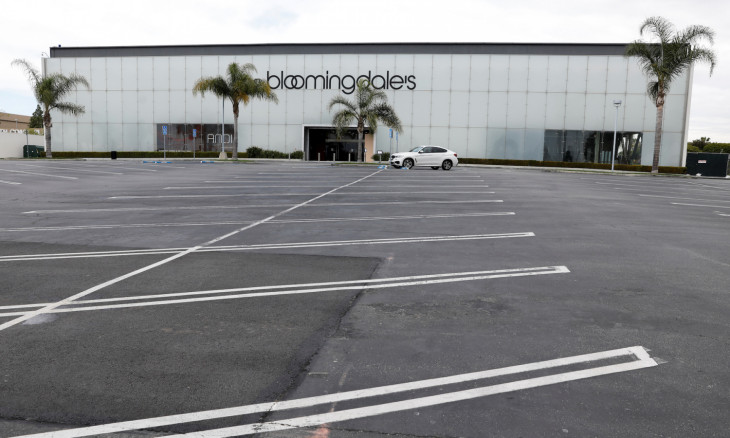 A closed shopping mall and its empty parking lot is shown during the global outbreak of the coronavirus disease (COVID-19) in Costa Mesa, California