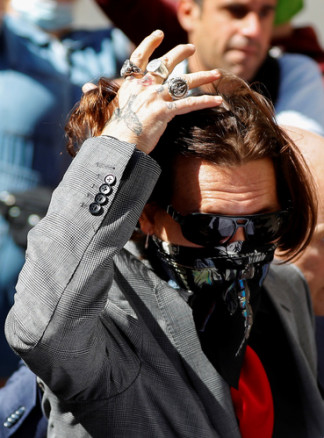 Actor Johnny Depp arrives to the High Court