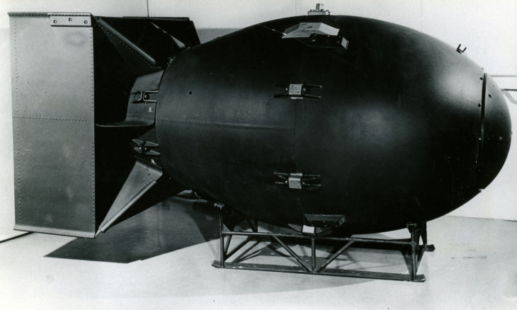 An atomic bomb of the "Fat Man" type