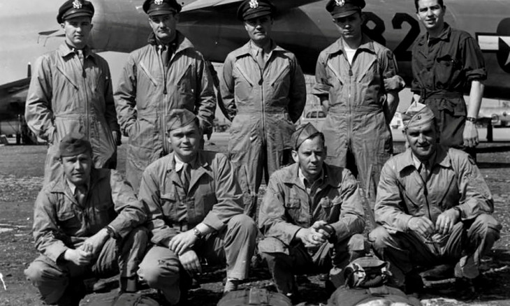 The crew of the U.S. Army Air Forces B-29 bomber Enola Gay