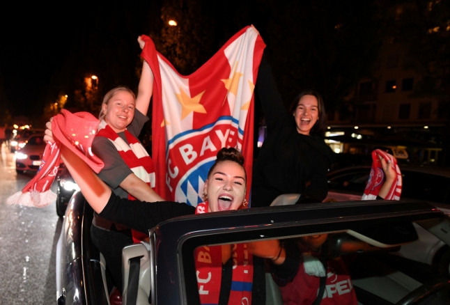 Bayern Munich fans celebrate winning the Champions League