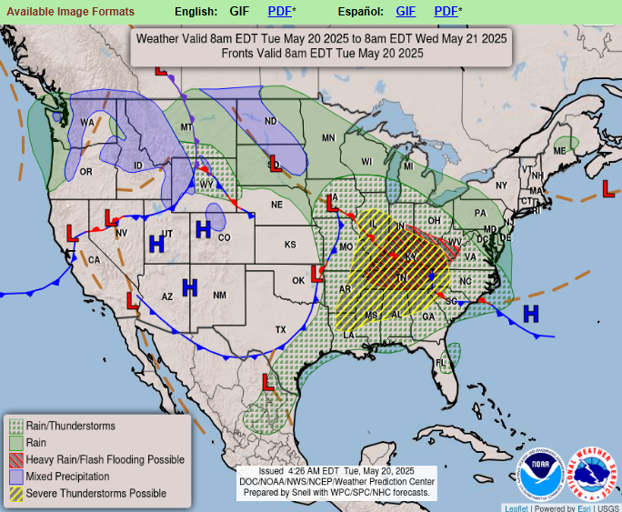 Severe Storms Threaten South and Midwest With 95 MPH Tornadoes, Hail ...