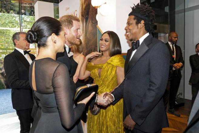 Duke And Duchess of Sussex, Harry, Meghan Greet Beyonce, Jay-Z At 'Lion King' Premiere