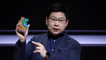 Richard Yu, CEO of Huawei's consumer business group, launches the Mate 30 smartphone range in Munich