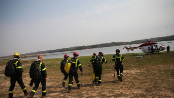 Firefighters of France's army travel to near Noel Kempff Mercado national park to battle wildfires, from San Ignacio de Velasco, Bolivia, September 23, 2019.