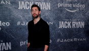 Cast member and executive producer John Krasinski poses at a premiere for the television series 