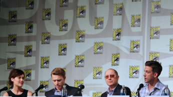 Megan Boone (Elizabeth Keen), Diego Klattenhoff (Donald Ressler), James Spader (Red), Jon Bokenkamp The Blacklist Panel at the 2013 Comic Con
