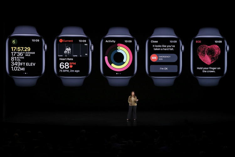 Sumbul Desai, MD, Apple’s vice president of Health speaks at an Apple event at their headquarters in Cupertino