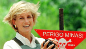 FILE PHOTO: Diana, Princess of Wales holds a landmine in one of the safety corridors of the landmine field in Huambo, Angola, January 15, 1997 during a visit to help a Red Cross campaign outlaw landmi