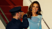 Britain's Prince William and Catherine, Duchess of Cambridge, arrive in Islamabad