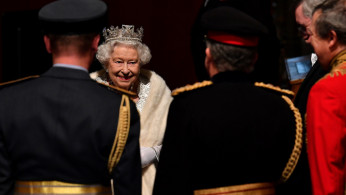 Britain's Queen Elizabeth II reacts as she attends the State Opening of Parliament in the Houses of Parliament in London, Britain October 14, 2019. Paul Ellis/Pool via REUTERS