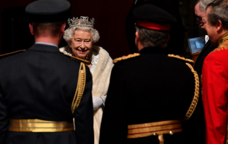 Britain's Queen Elizabeth II reacts as she attends the State Opening of Parliament in the Houses of Parliament in London, Britain October 14, 2019. Paul Ellis/Pool via REUTERS