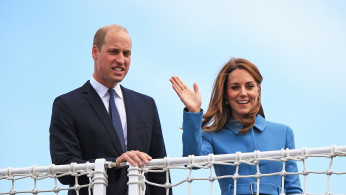 Britain's Prince William and Catherine, Duchess of Cambridge, attend ship naming ceremony in Birkenhead