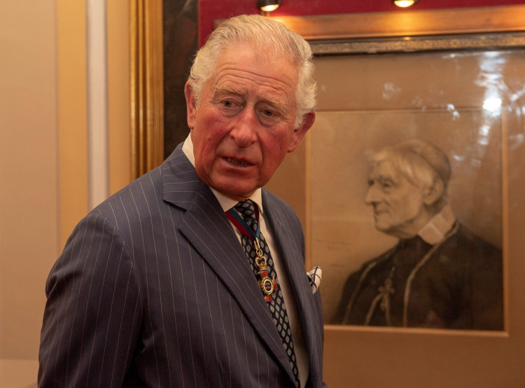 Britain's Prince Charles visits an exhibition of Cardinal Newman's life and work at the Venerable English College in Rome