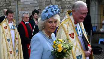 Britain's Camilla, Duchess of Cornwall, leaves a service to mark the 750th anniversary of Westminster Abbey in London, Britain October 15, 2019. Paul Ellis/Pool via REUTERS