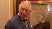 Britain's Prince Charles visits an exhibition of Cardinal Newman's life and work at the Venerable English College in Rome