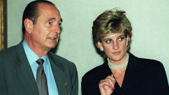 French President Jacques Chirac and Diana, Princess of Wales chat while they inaugurate the Cezanne ..
