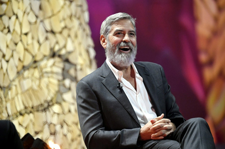 U.S. actor and director George Clooney speaks during the Nordic Business Forum in Helsinki