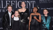 Angelina Jolie, Shiloh Nouvel Jolie-Pitt, Vivienne Marcheline Jolie-Pitt, Zahara Marley Jolie-Pitt, and Knox Leon Jolie-Pitt attend the premiere of 