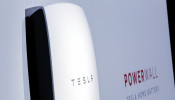 The Tesla Energy Powerwall Home Battery is unveiled by Tesla Motors CEO Elon Musk during an event in Hawthorne, California