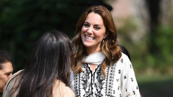 Britain's Catherine, Duchess of Cambridge, visits SOS Village in Lahore, Pakistan October 18, 2019. Picture taken October 18, 2019. Neil Hall/Pool via REUTERS