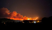 Wildfires are seen burning in Santa Paula, California, U.S.