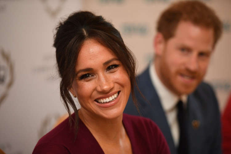 Britain's Meghan, the Duchess of Sussex, and Prince Harry, Duke of Sussex, attend a roundtable discussion on gender equality with The Queen's Commonwealth Trust (QCT) and One Young World at Windsor Castle