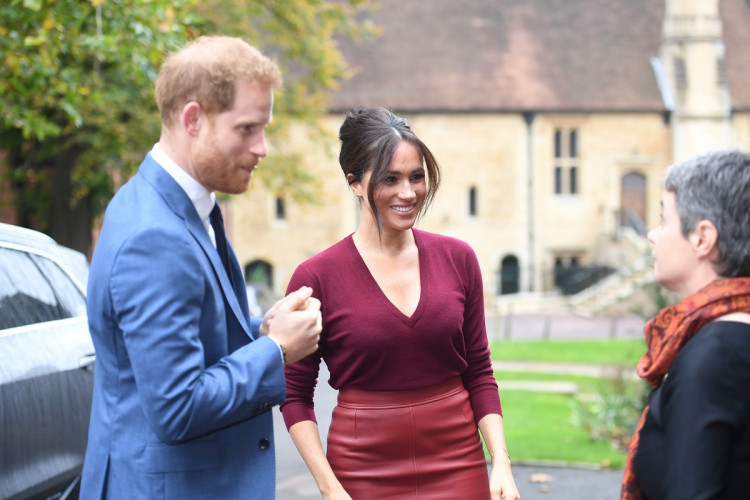 Britain's Meghan, the Duchess of Sussex, and Prince Harry, Duke of Sussex, attend a roundtable discussion on gender equality with The Queen's Commonwealth Trust (QCT) and One Young World at Windsor Castle