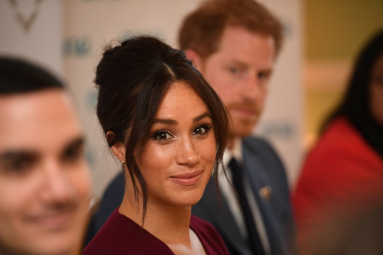 Britain's Meghan, the Duchess of Sussex, and Prince Harry, Duke of Sussex, attend a roundtable discussion on gender equality with The Queen's Commonwealth Trust (QCT) and One Young World at Windsor Castle
