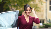 Britain's Meghan, the Duchess of Sussex, and Prince Harry, Duke of Sussex, attend a roundtable discussion on gender equality with The Queen's Commonwealth Trust (QCT) and One Young World at Windsor Castle