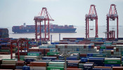 Containers are seen at the Yangshan Deep Water Port in Shanghai, China