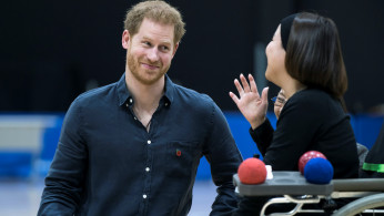 Britain's Prince Harry, Duke of Sussex, meets with Paralympians in Tokyo