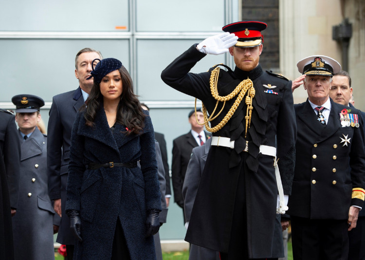 Britain's Prince Harry and Meghan, Duchess of Sussex visit the 91st Field of Remembrance in London