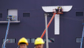 A gigafactory of electric carmaker Tesla Inc is seen in Shanghai