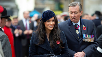 Britain's Prince Harry and Meghan, Duchess of Sussex visit the 91st Field of Remembrance in London