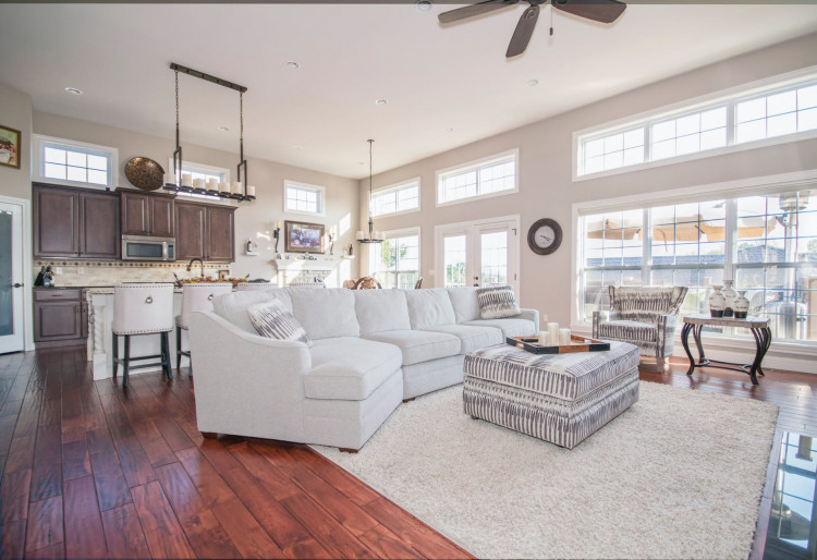 Tray on coffee table in a beautiful home.