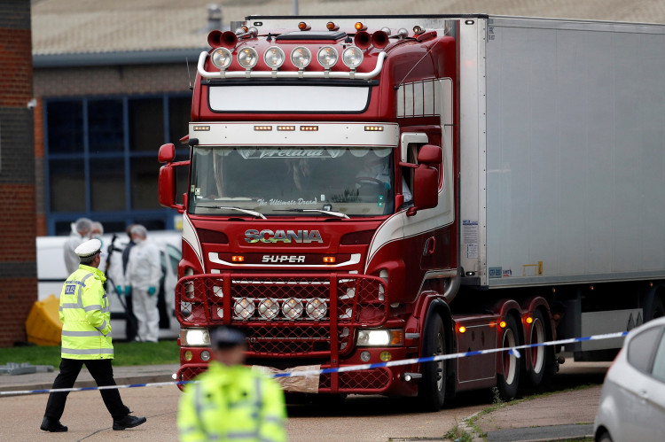 The trailer where 39 Vietnamese migrants were found dead