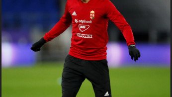 Hungary's Dominik Szoboszlai during training 
