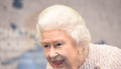 Britain's Queen Elizabeth smiles during the annual Chatham House award in London