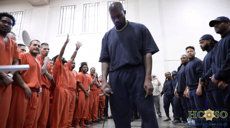 Kanye West performs at the Harris County Jail in Houston