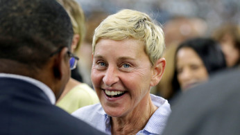 FILE PHOTO: Oct 6, 2019; Arlington, TX, USA; Talk show host Ellen DeGeneres on the field before the game between the Green Bay Packers and the Dallas Cowboys at AT&T Stadium. 