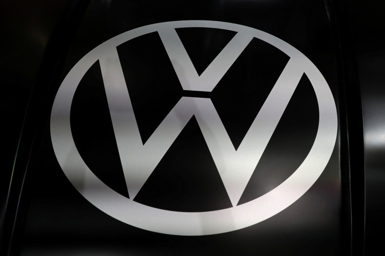 The logo of Volkswagen is pictured at the LA Auto Show in Los Angeles, California, U.S., November 20, 2019. 