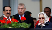 FILE PHOTO: Britain's Queen Elizabeth, Prince Andrew and the King of Bahrain Hamad bin Isa Al Khalifa attend the Royal Windsor Horse Show, in Windsor