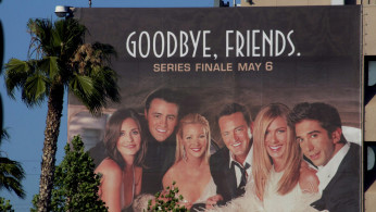 FILE PHOTO: CAST OF TELEVISION SERIES FRIENDS ON GIANT BILLBOARD.