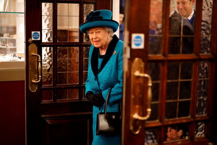 Britain's Queen Elizabeth visits the Royal Philatelic Society in London