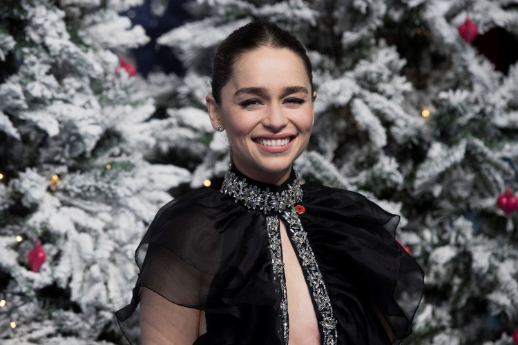 Actor Emilia Clarke poses as she arrives for the U.K. premiere of "Last Christmas" in London, Britain
