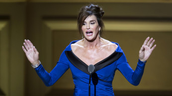 FILE PHOTO: Former Olympian Caitlyn Jenner speaks on stage at the Glamour Women of the Year Awards where she receives an award, in the Manhattan borough of New York
