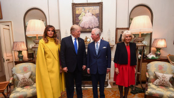 Britain's Prince Charles and Camilla, Duchess of Cornwall, meet with U.S. President Donald Trump and first lady Melania Trump, ahead of the NATO summit, at Clarence House, London, Britain December 3, 2019. Victoria Jones/Pool via REUTERS
