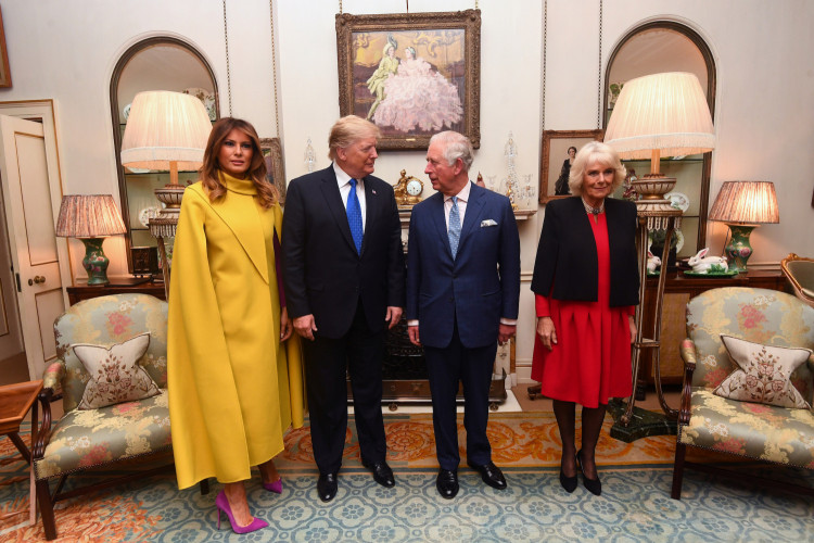 Britain's Prince Charles and Camilla, Duchess of Cornwall, meet with U.S. President Donald Trump and first lady Melania Trump, ahead of the NATO summit, at Clarence House, London, Britain December 3, 2019. Victoria Jones/Pool via REUTERS